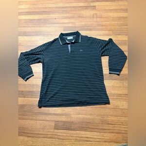 Dior Men's Striped Polo Shirt - Black and Gray